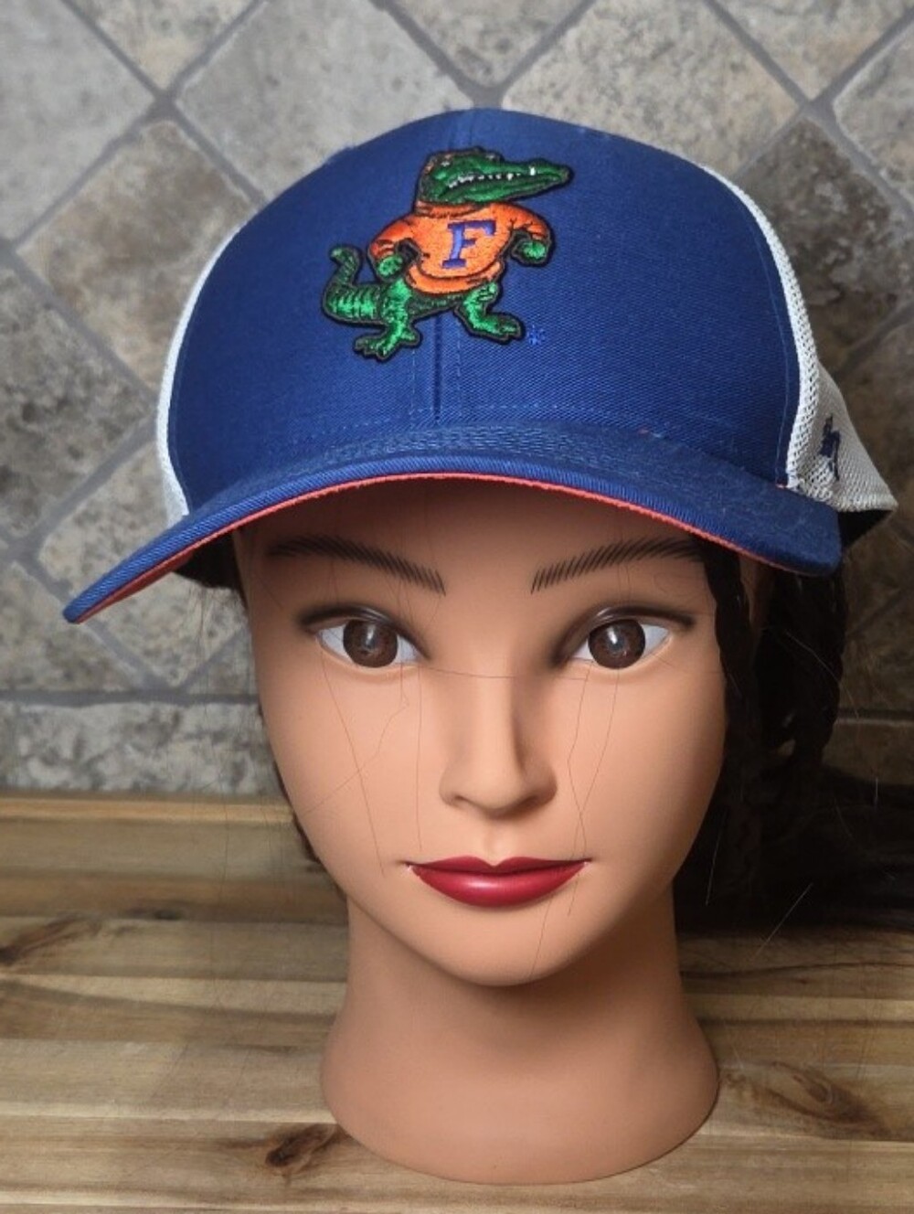 47 Brand Florida Gators NCAA Trucker Hat  Cap Blue Orange  White Mesh L-XL